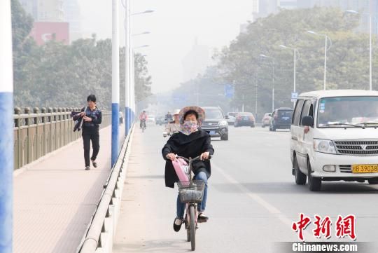 11月23日上午，柳州市区内出现雾霾天气，PM2.5浓度偏高使市区能见度低，不少外出的市民戴上了口罩。 黄威铭 摄